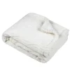 Plaid/bankdeken Columbia - ivoor wit - 180x220 cm - waves motief