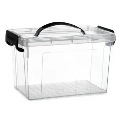 Plasticforte Opbergbox met deksel - grijs - 6L - kunststof