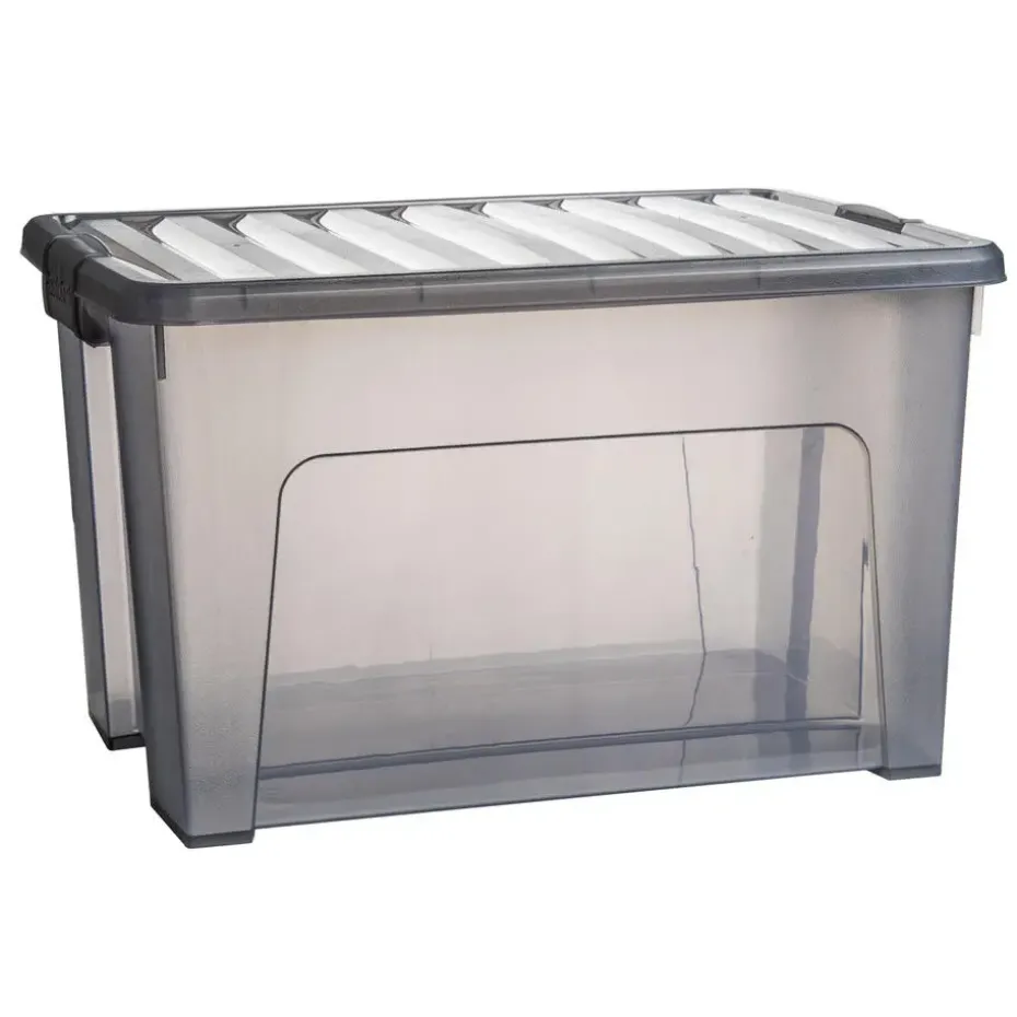 Plasticforte Opbergbox met deksel - grijs - 47L - kunststof