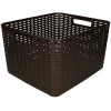 Plasticforte Opbergmand - rotan kunststof - donkerbruin - 28 L