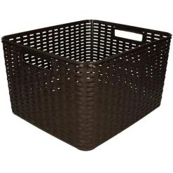 Plasticforte Opbergmand - rotan kunststof - donkerbruin - 28 L
