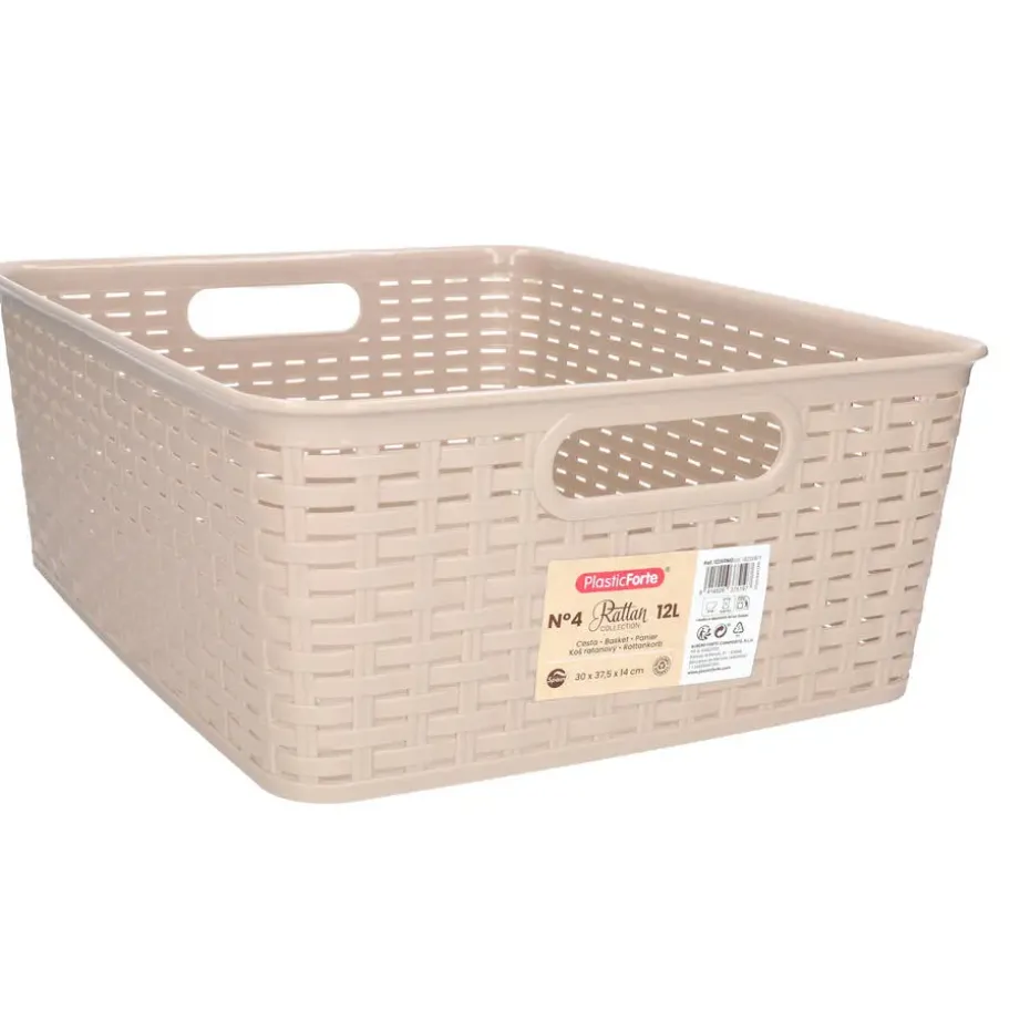 Plasticforte Opbergmand/kastmand - kunststof - beige - 12L