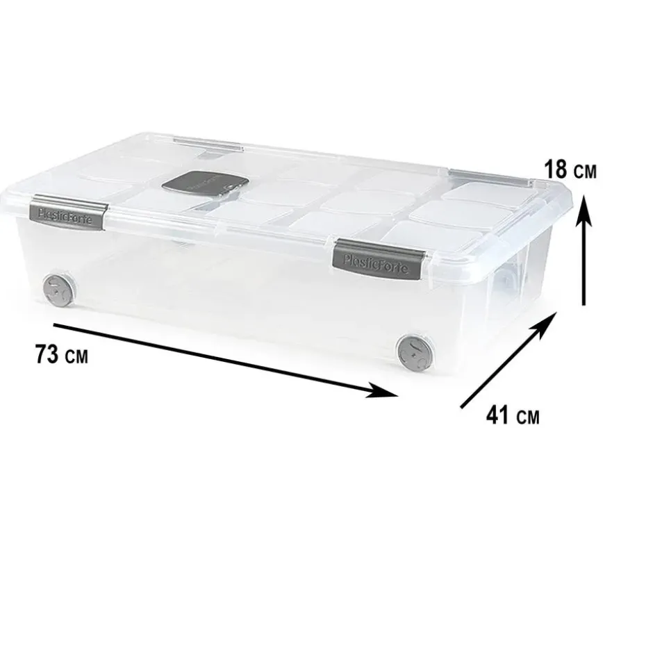 Plasticforte Opslagbak met deksel - 1x - 30L - 73 x 41 x 18 cm