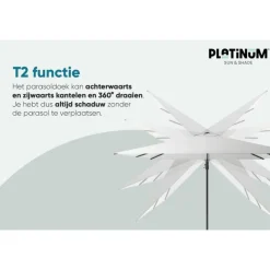 Platinum Challenger T2 zweefparasol premium - 3,5x2,6 m. - Champagne