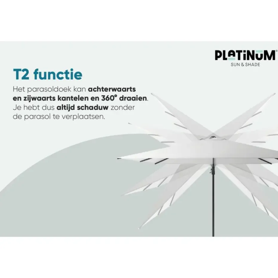 Platinum Challenger Zweefparasol T2 premium - 3x3 m. Lush Green