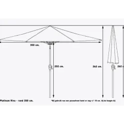 Platinum Parasol Riva Ø350 cm Taupe