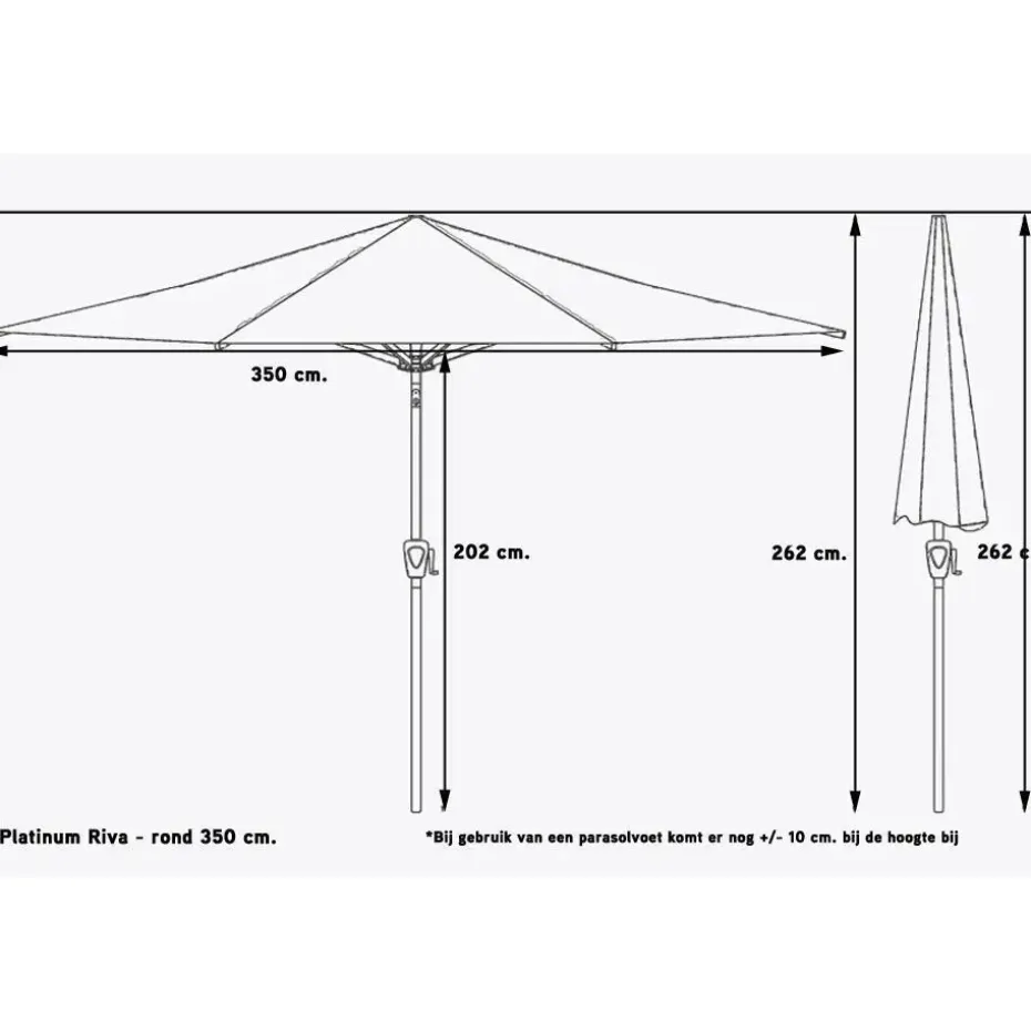 Platinum Parasol Riva Ø350 cm Taupe