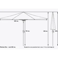 Platinum Riva parasol 3 m. antraciet