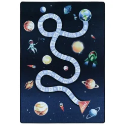 Play Speeltapijt Ruimte - 100x150 cm - Blauw - Vloerkleed Kinderkamer