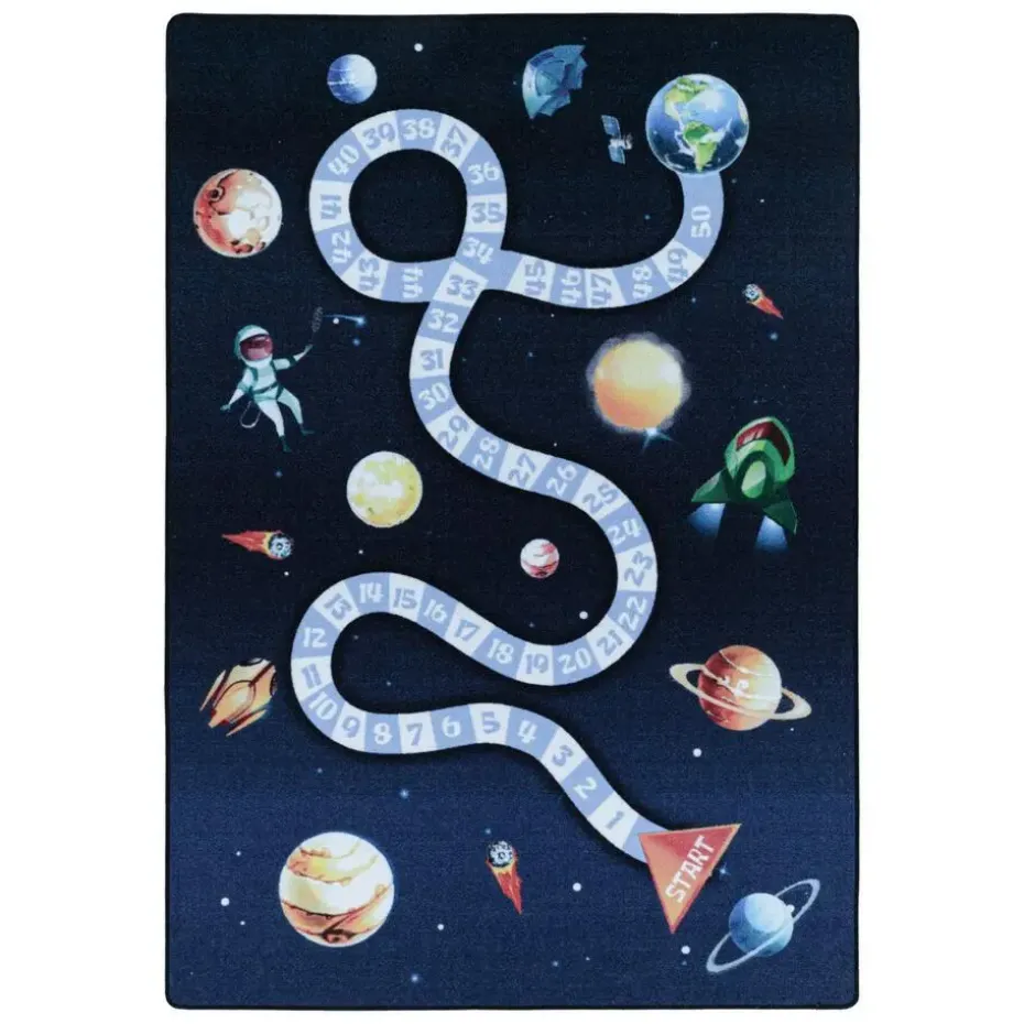 Play Speeltapijt Ruimte - 100x150 cm - Blauw - Vloerkleed Kinderkamer
