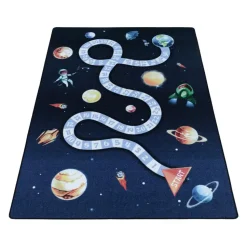 Play Speeltapijt Ruimte - 80x120 cm - Blauw - Vloerkleed Kinderkamer