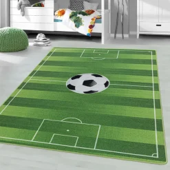 Play Voetbal Speeltapijt - 120x170 cm - Groen - Vloerkleed Kinderkamer