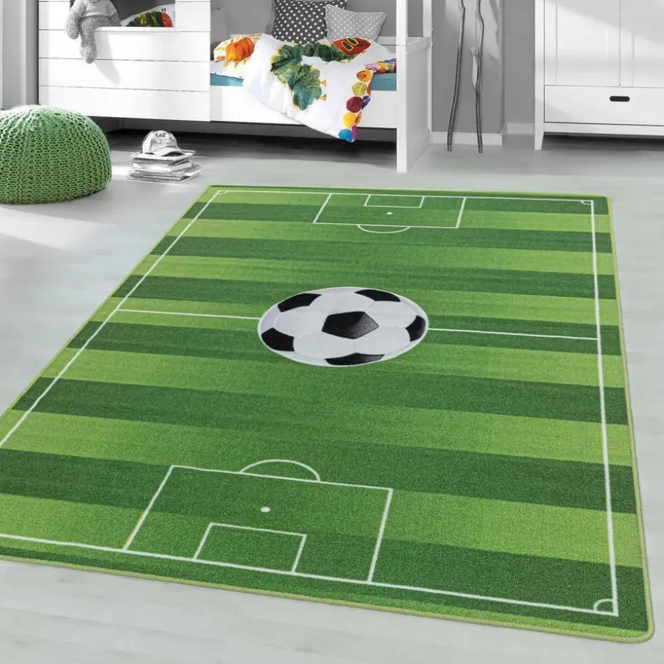 Play Voetbal Speeltapijt - 160x230 cm - Groen - Vloerkleed Kinderkamer