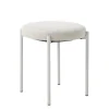 Poef Beige Stof - 43,5x44x48cm - Pelican