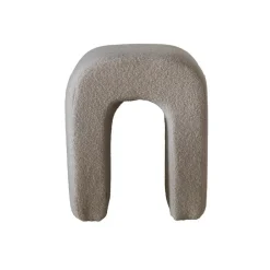 Poef Bouclé Taupe - Zithoogte 45 cm - Japandi Stijl