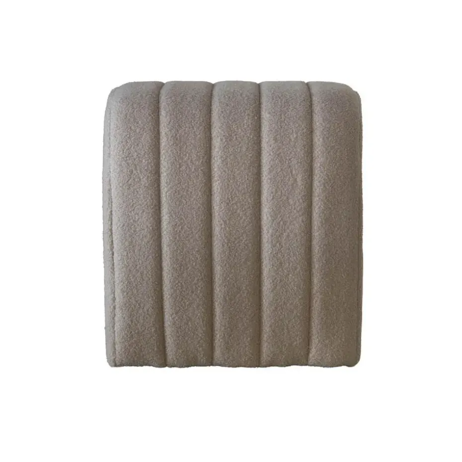 Poef Bouclé Taupe - Zithoogte 45 cm - Japandi Stijl