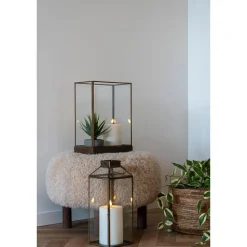 Poef Lichtbruin Stof - Zithoogte 33cm - Ø50x33cm - Inverness