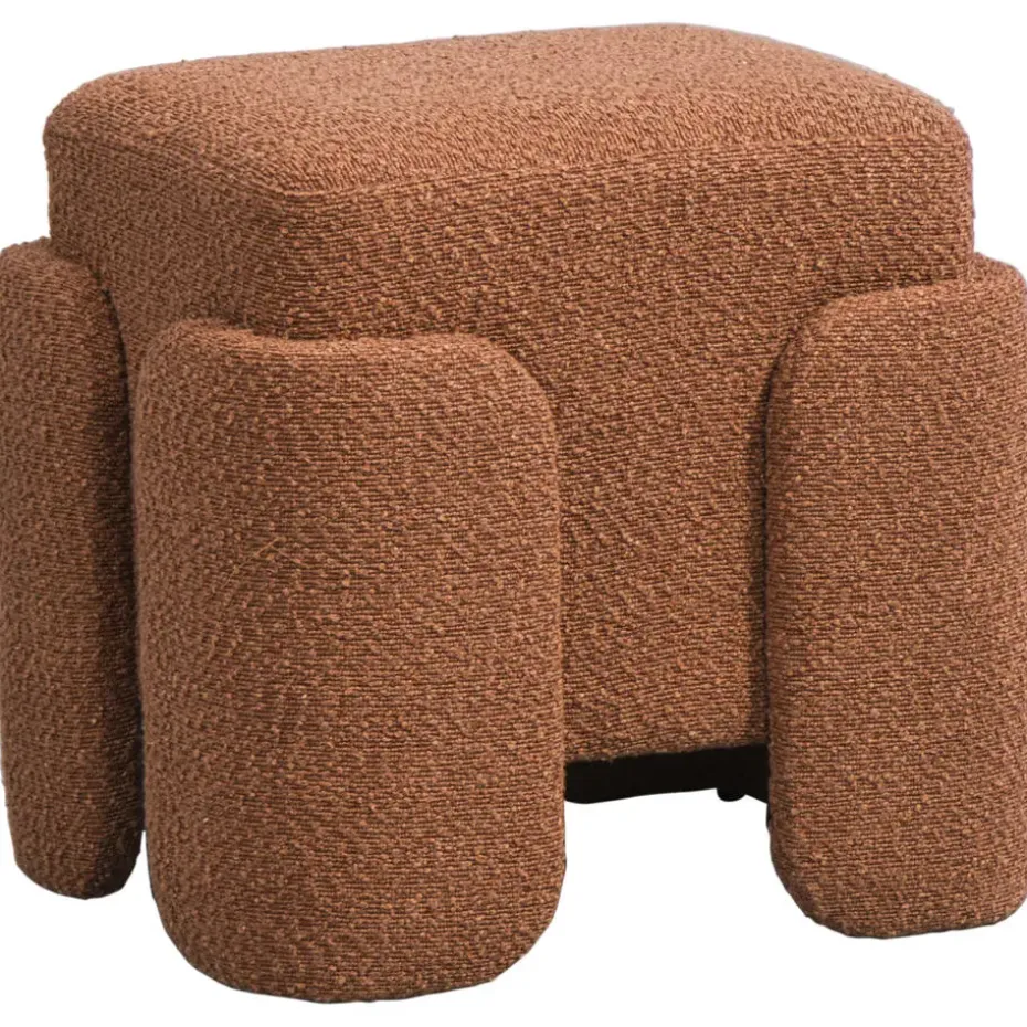 Poef Lorca - bruin - 40xØ37 cm