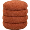 Poef met terracotta krullen en houten basis