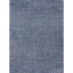 Porto Soft Fluffy Vloerkleed Hoogpolig Effen Blauw - 140X200 CM