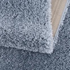 Porto Soft Fluffy Vloerkleed Hoogpolig Effen Blauw - 140X200 CM