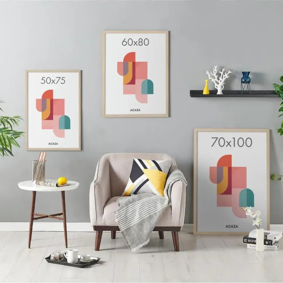 Poster Lijst - Kader voor Foto's van 70 x 100 cm, MDF Hout - Lichte eik Kleur
