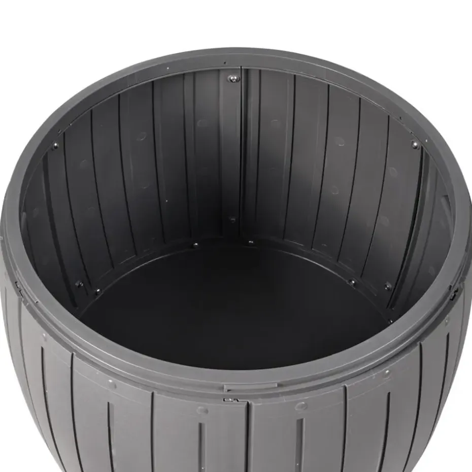 PRINOS - Kussenbox - Grijs - ⌀ 56 cm - Synthetisch materiaal