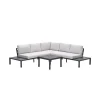 Prinos loungeset - 4-delig - carbon black - valley sand