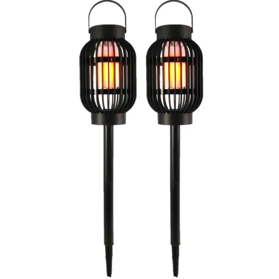Pro Garden Prikspotje - 3 in 1 - vlameffect - solar - 23 cm