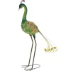 Pro garden Tuin/huis vogel beeld - Metaal - Pauw - 12 x 80 cm