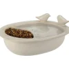 Pro Garden Vogelbad/voederschaal - wit - keramiek -D20 x H8 cm