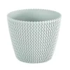 Prosperplast Bloempot Splofy - wit - rond - kunststof - 35 cm