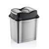 Prullenbak - zilver met zwart - 50 l