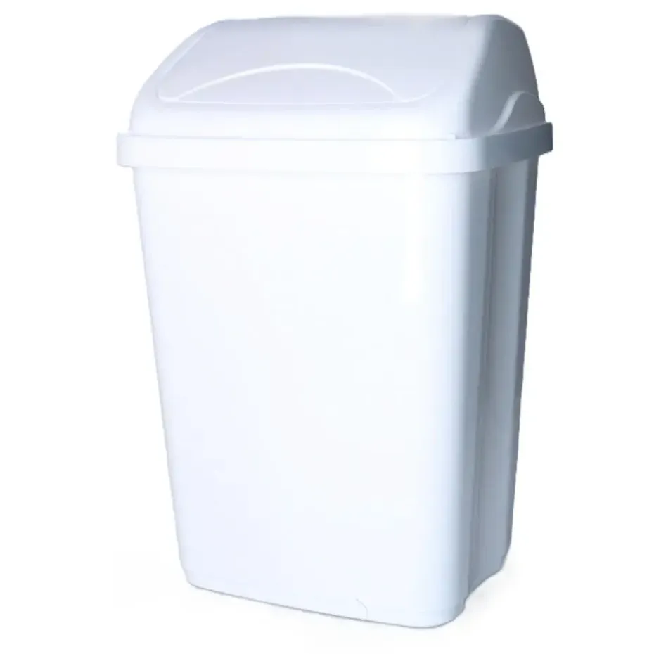 Prullenbak/afvalbak - 16 liter - kunststof - wit - 35 x 44