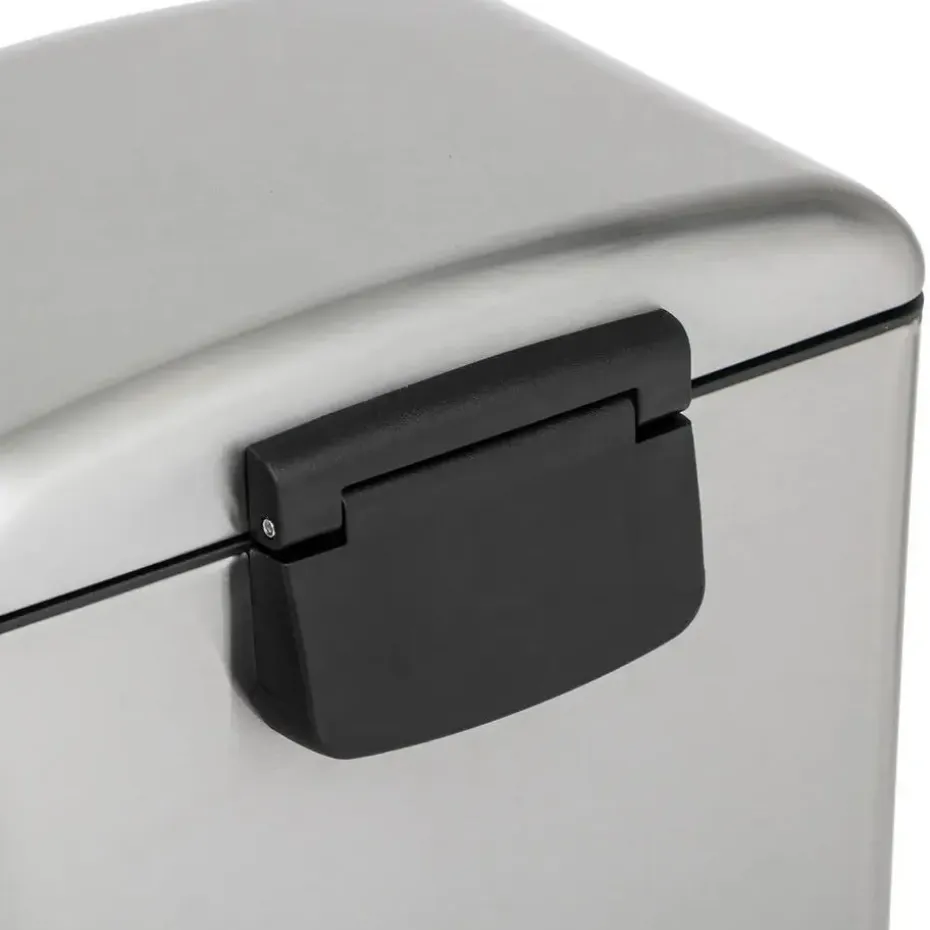 Prullenbak/pedaalemmer - zilver - metaal - 20L - 30 x 30 x 53 cm