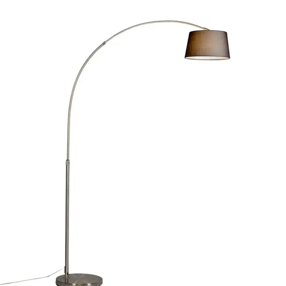 Qazqa booglampen arc_basic zilverkleurig e27
