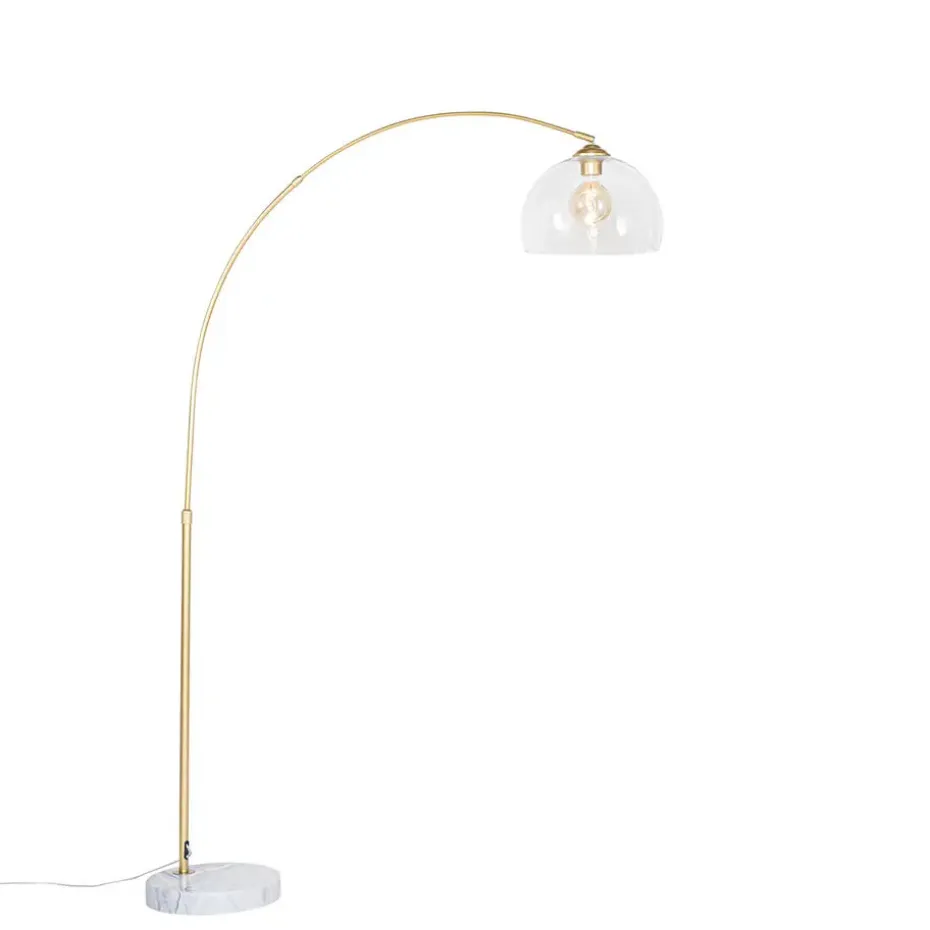 Qazqa booglampen arc goudkleurig e27