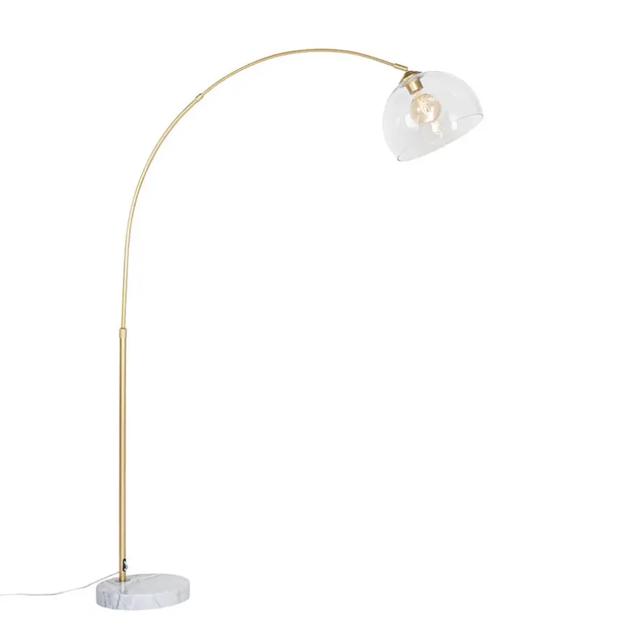 Qazqa booglampen arc goudkleurig e27