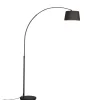 Qazqa booglampen arc zwart e27