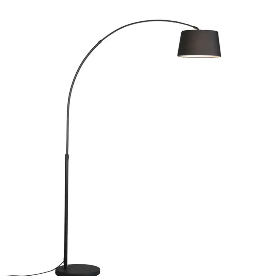 Qazqa booglampen arc zwart e27