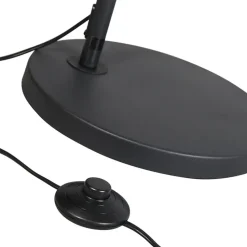 Qazqa booglampen arc zwart e27