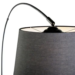 Qazqa booglampen arc zwart e27