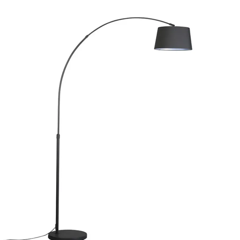 Qazqa booglampen arc zwart e27