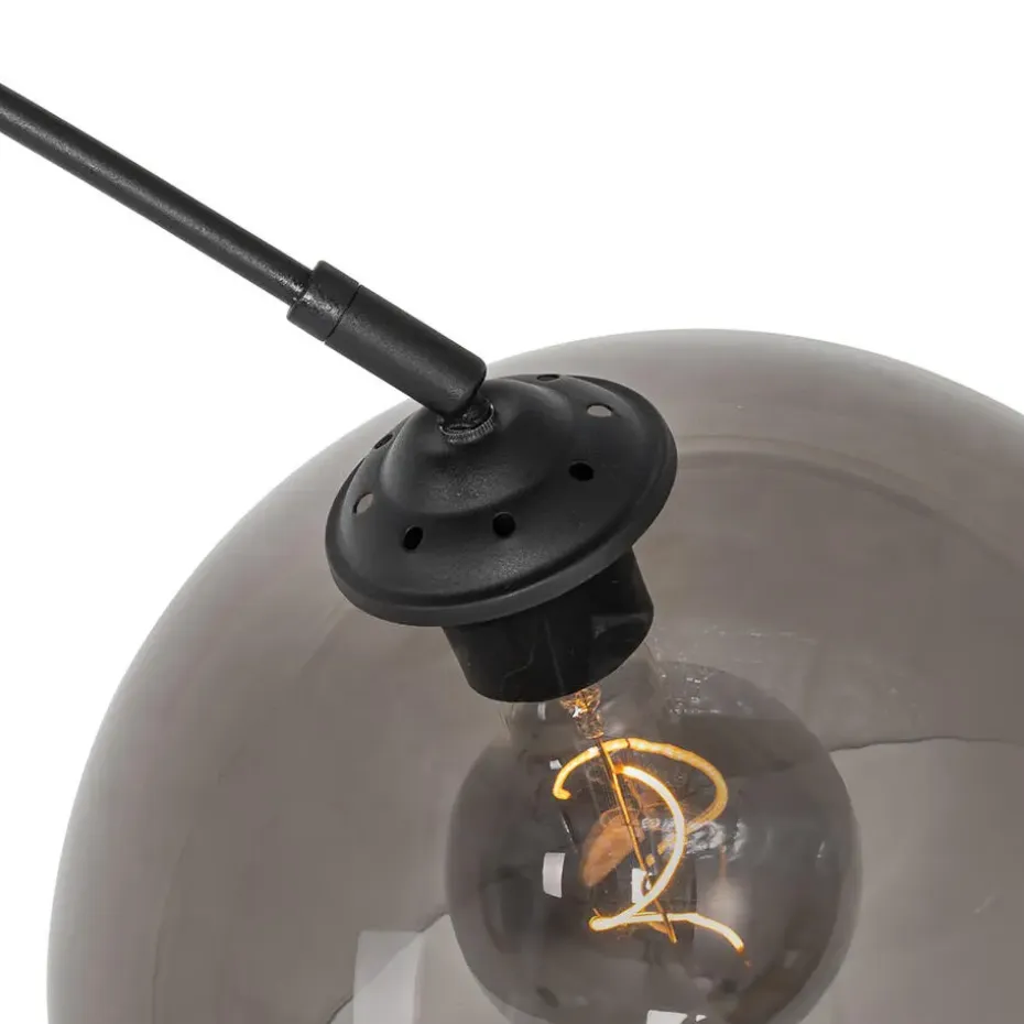 Qazqa booglampen arc zwart e27