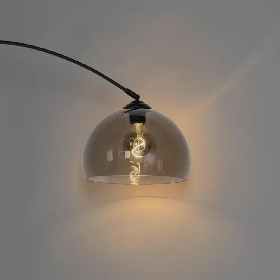 Qazqa booglampen arc zwart e27