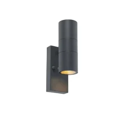 Qazqa buitenlampen met sensor duo grijs gu10