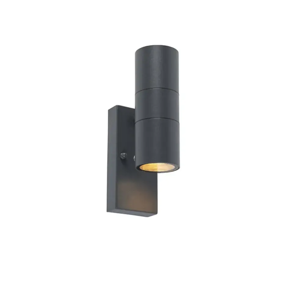 Qazqa buitenlampen met sensor duo grijs gu10