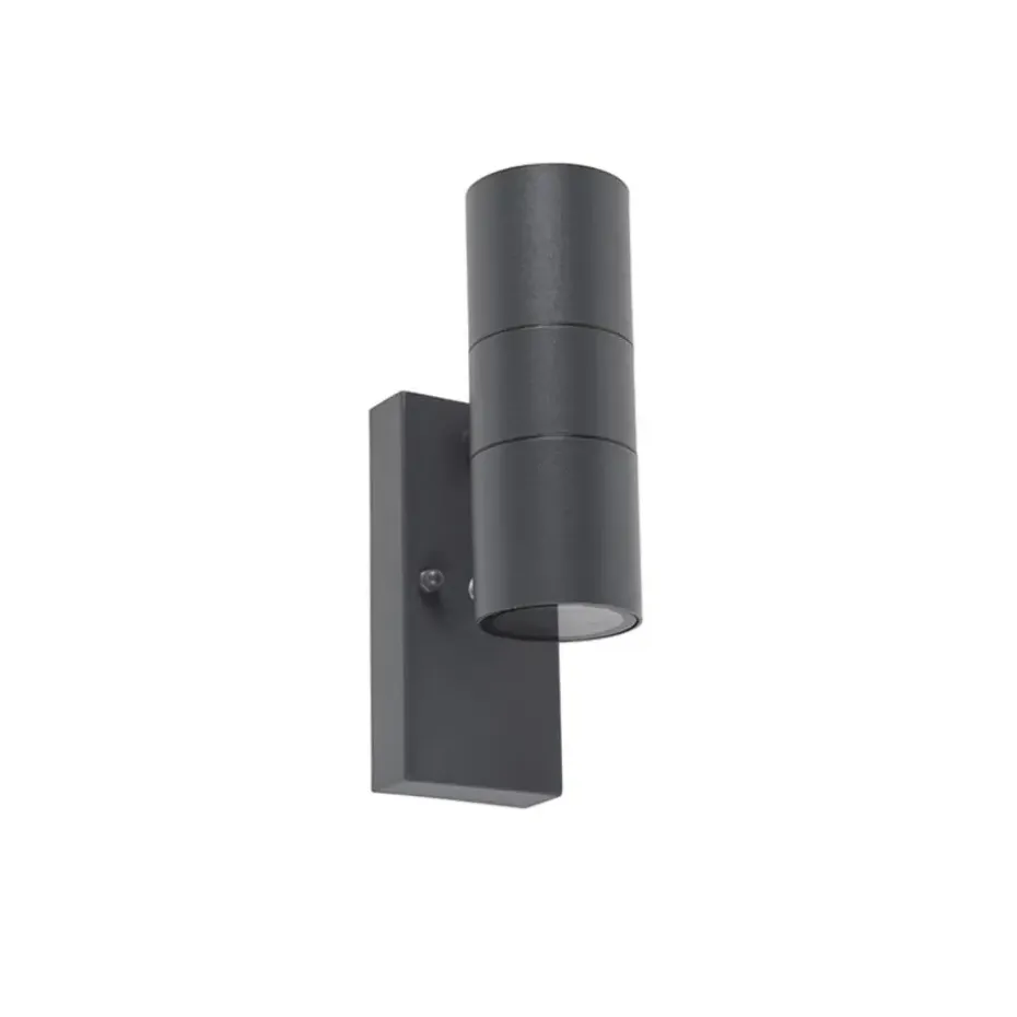 Qazqa buitenlampen met sensor duo grijs gu10