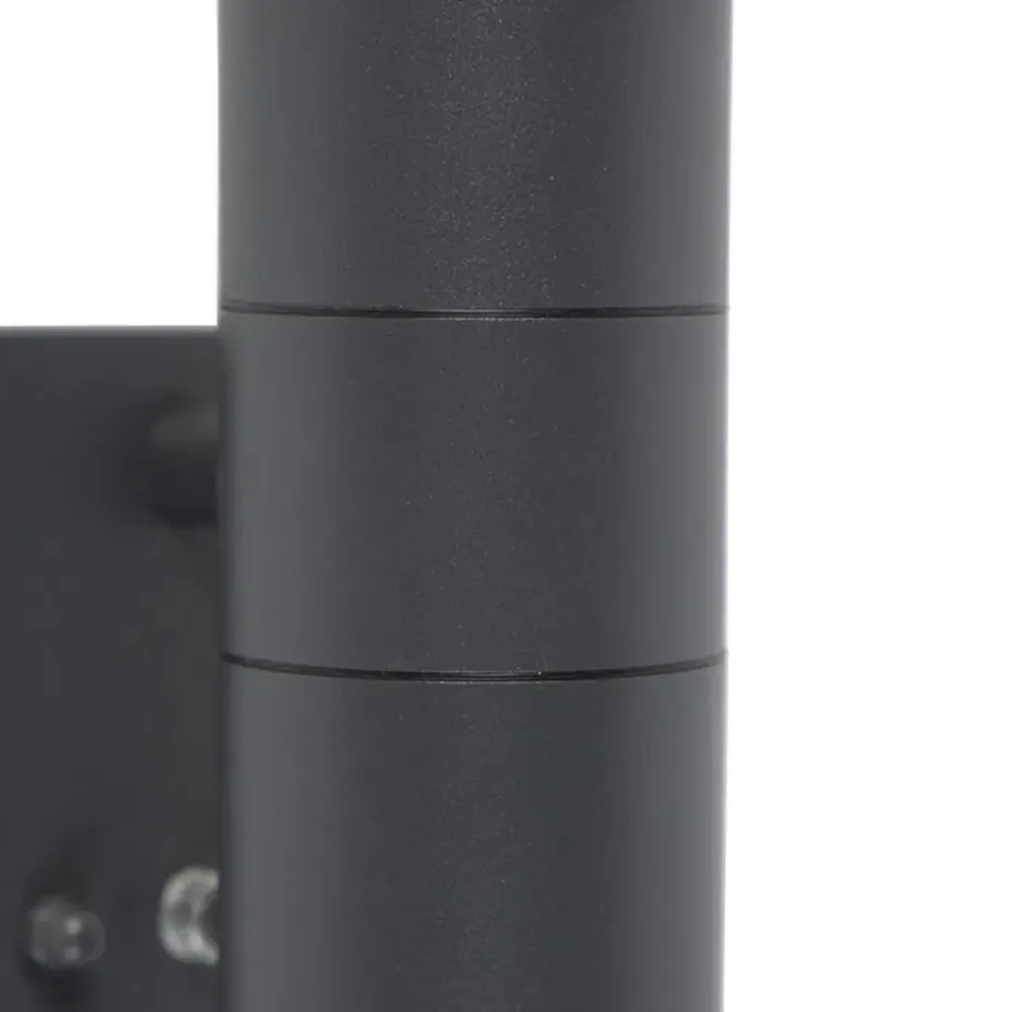 Qazqa buitenlampen met sensor duo grijs gu10