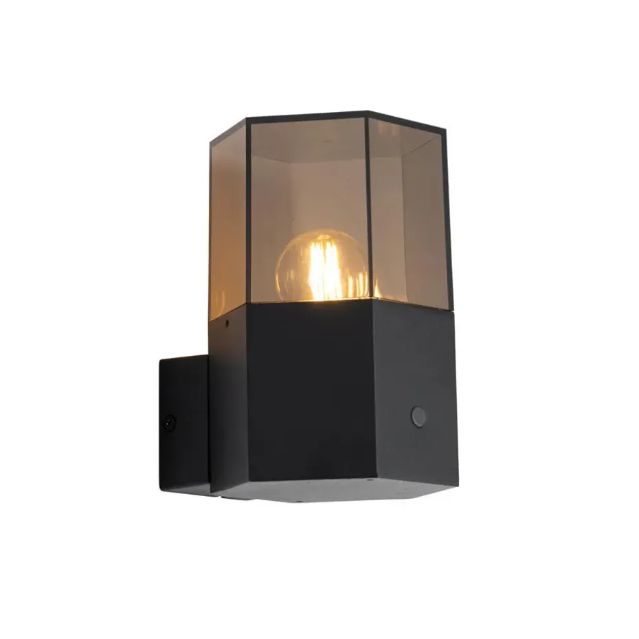 Qazqa buitenlampen met sensor denmark zwart e27